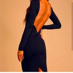 Lulus black backless dress medium